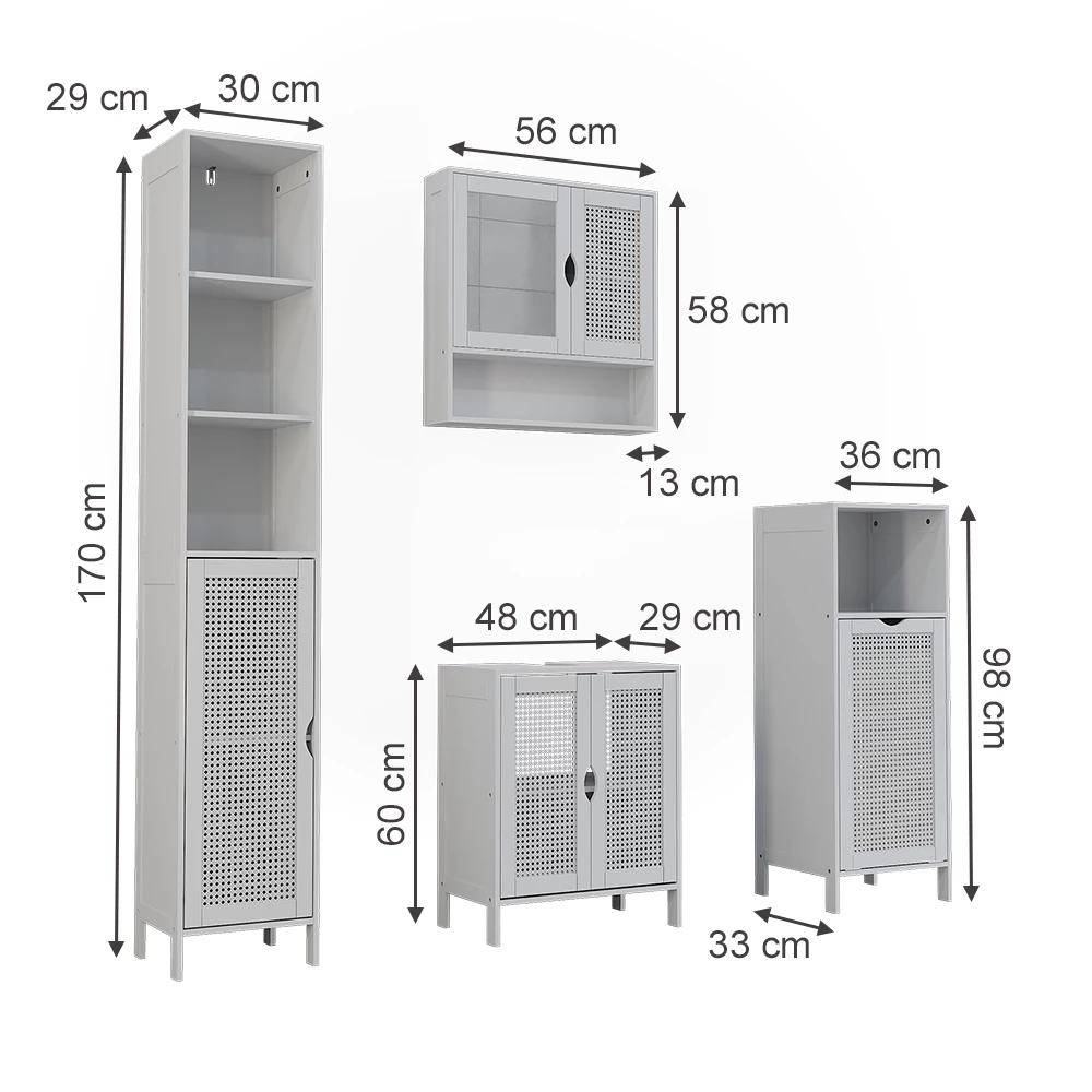 Set mobilier baie in Alb on white background