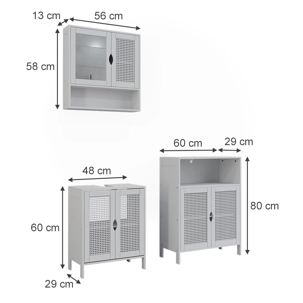 Set mobilier baie in Alb on white background