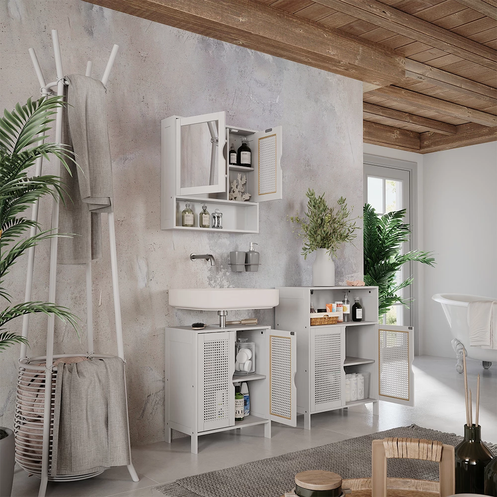 Set di mobili da bagno Liora Bianco 3 parti Vicco