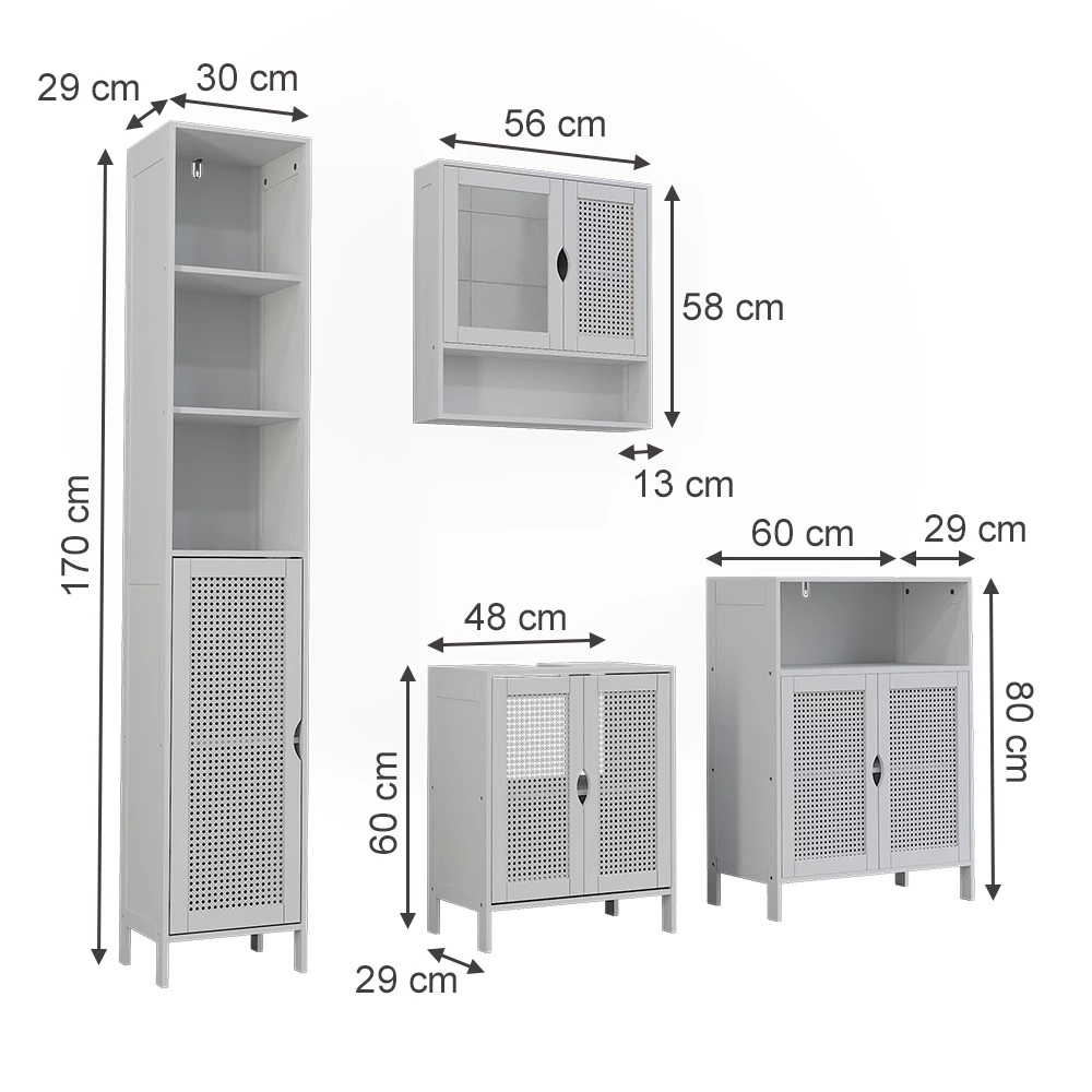 Set mobilier baie in Alb on white background