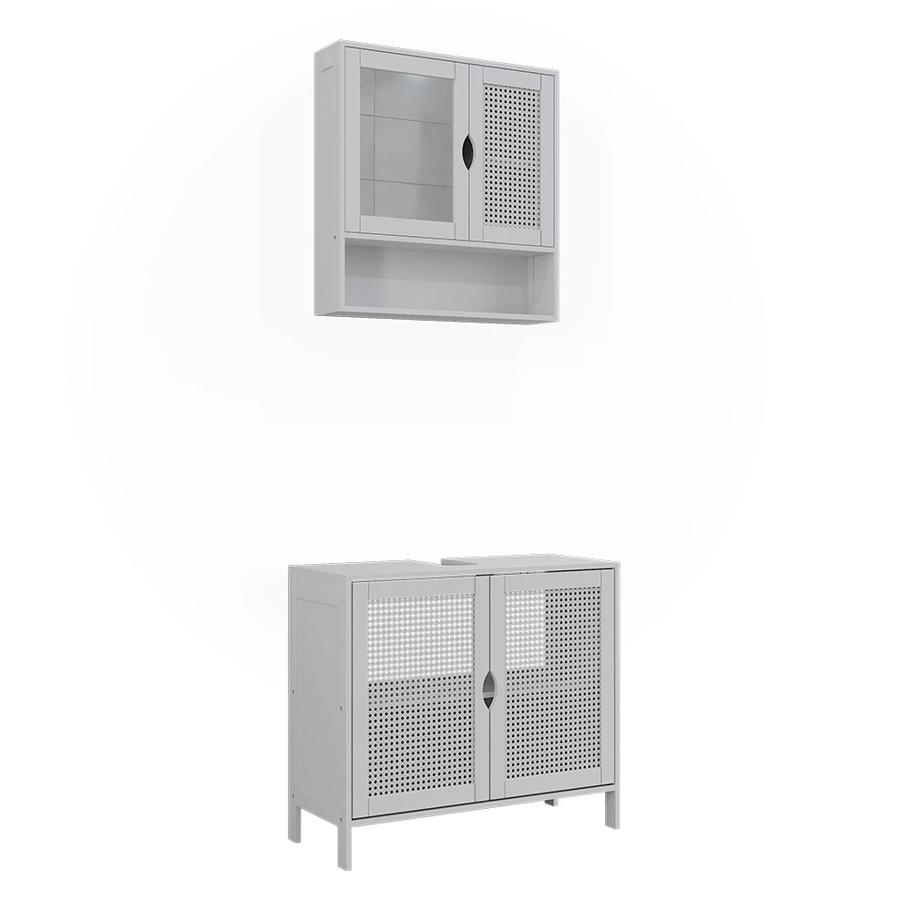 Set mobilier baie in Alb on white background