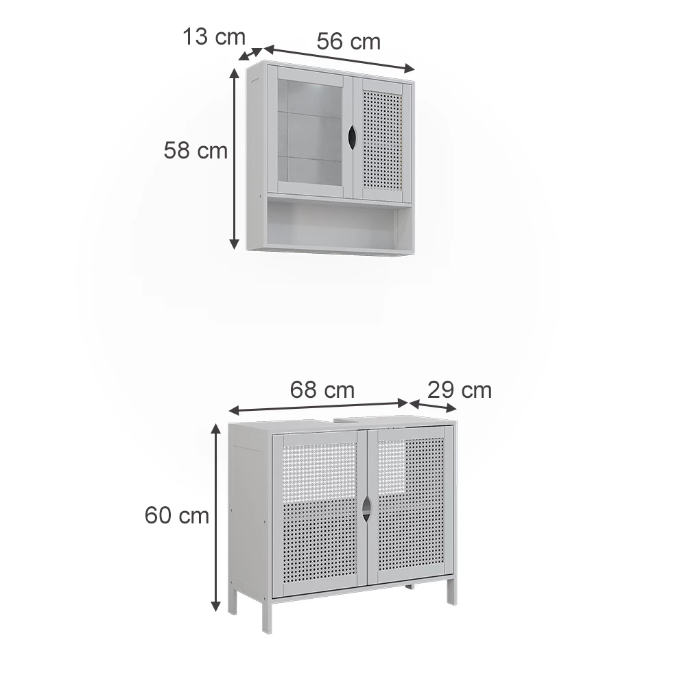 Set mobilier baie in Alb on white background