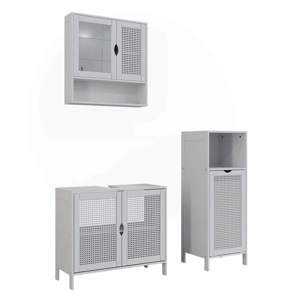 Set mobilier baie in Alb on white background