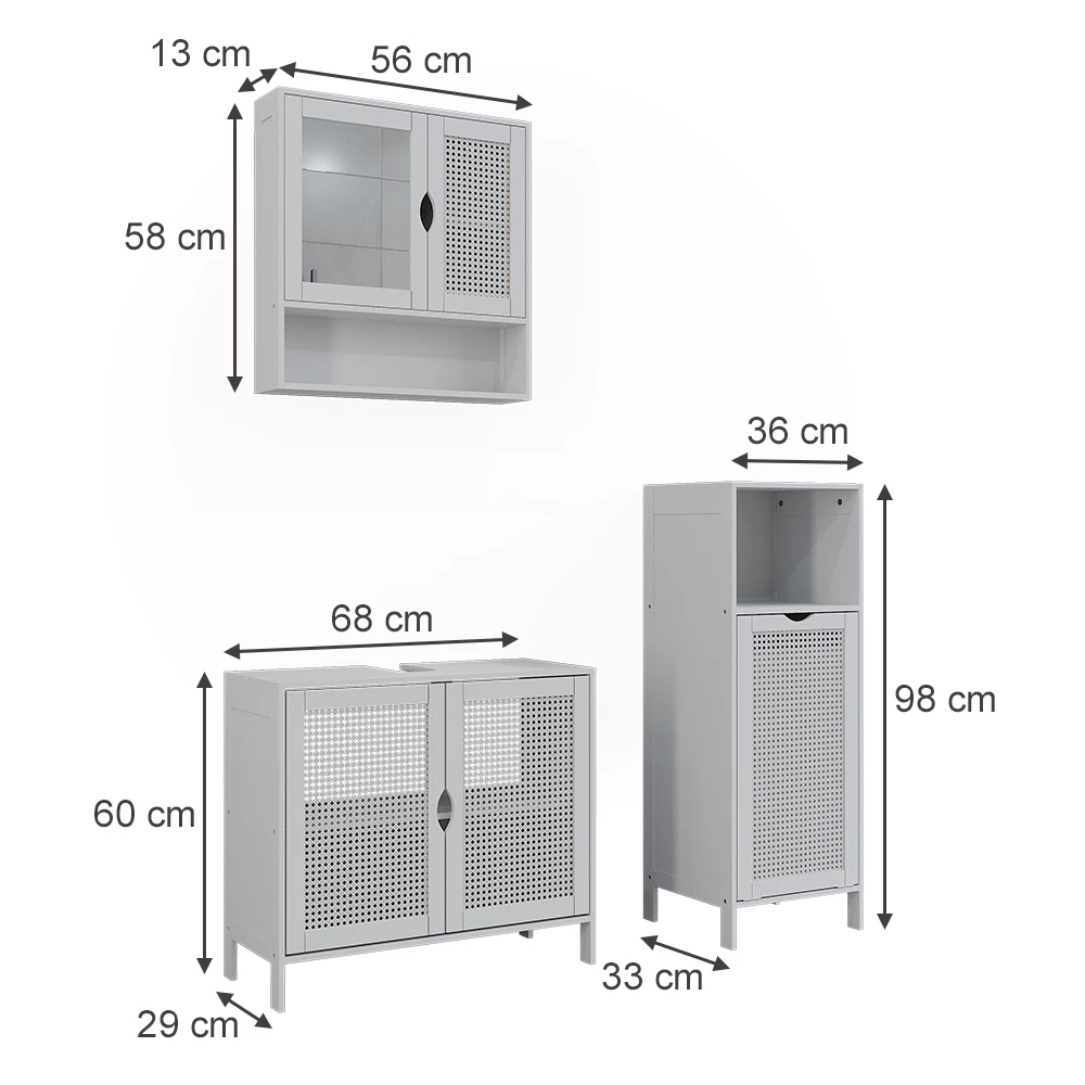 Set mobilier baie in Alb on white background
