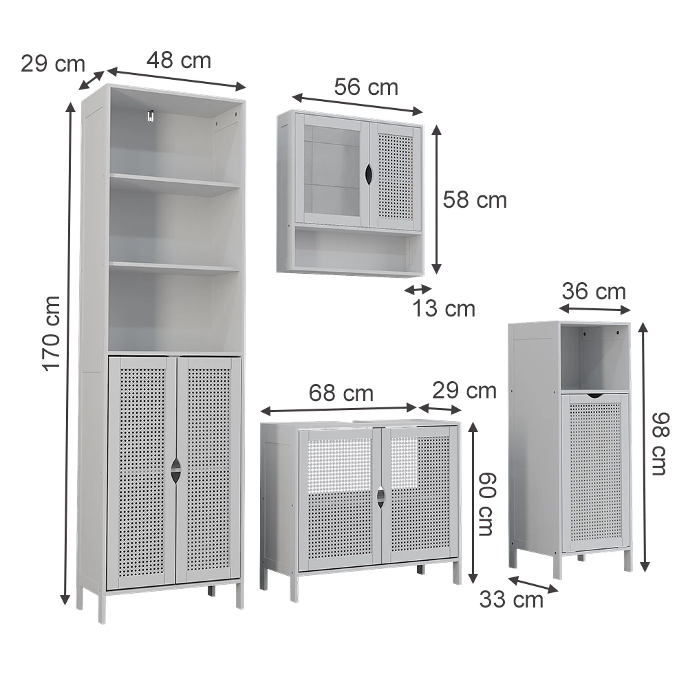Set mobilier baie in Alb on white background