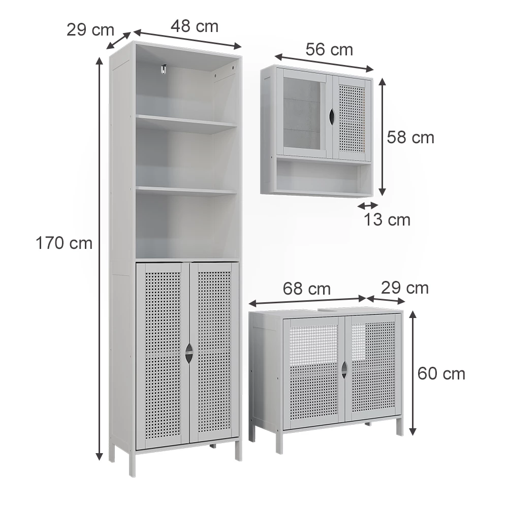 Set mobilier baie in Alb on white background