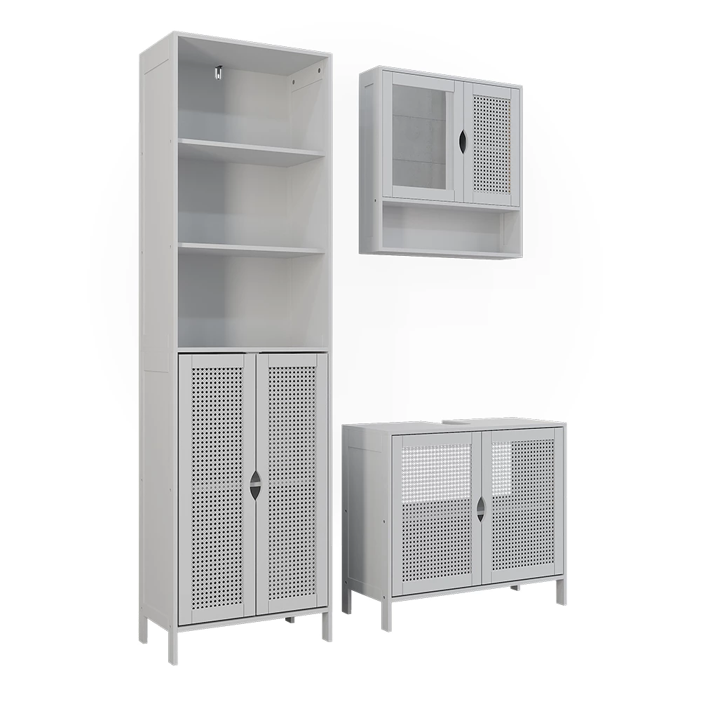 Set mobilier baie in Alb on white background