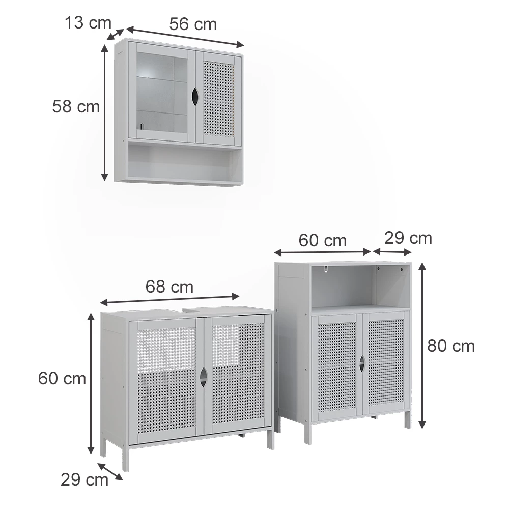 Set mobilier baie in Alb on white background