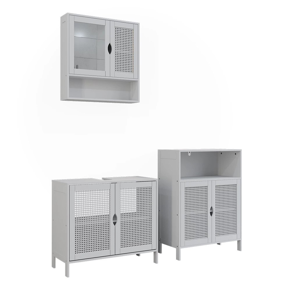 Set mobilier baie in Alb on white background