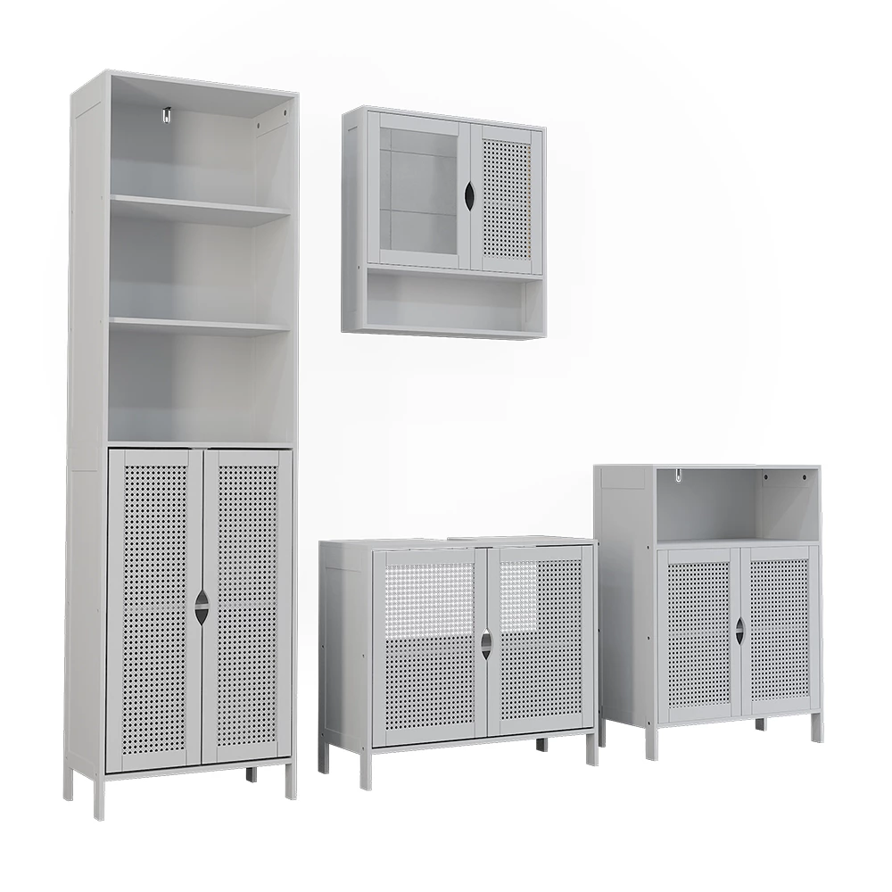 Set mobilier baie in Alb on white background