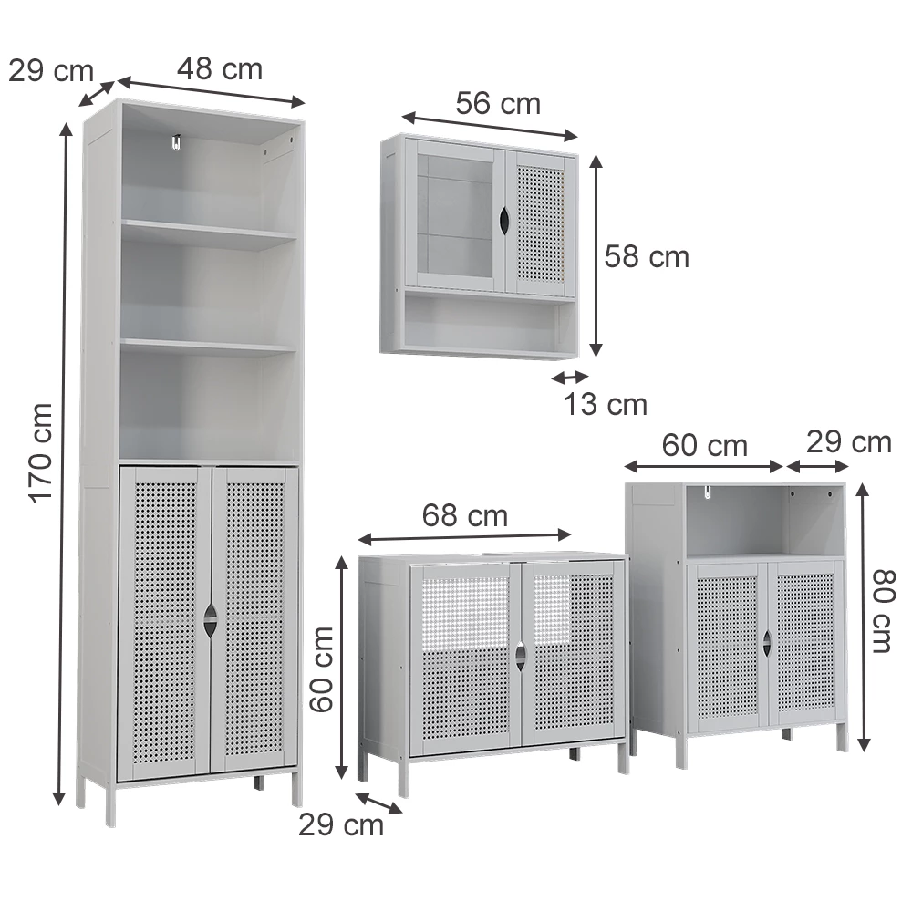 Set mobilier baie in Alb on white background