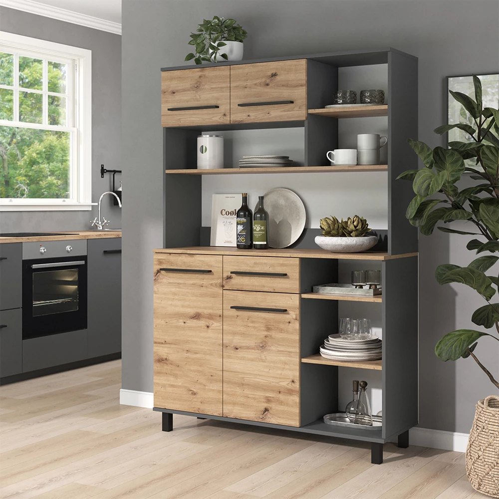 Buffet da cucina Pure Rovere artigianale/Antracite 120.2 x 177 cm Vicco