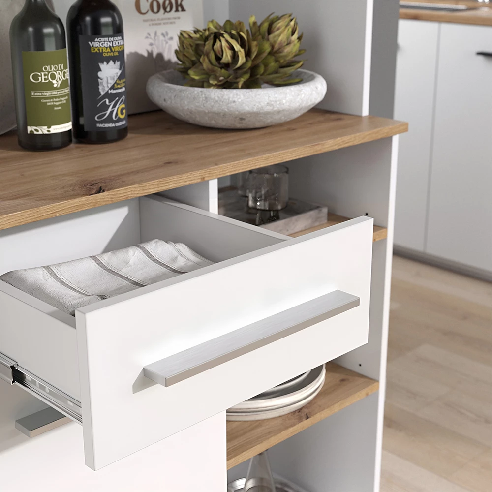 Close-up of Buffet da cucina in Bianco, showing texture/details