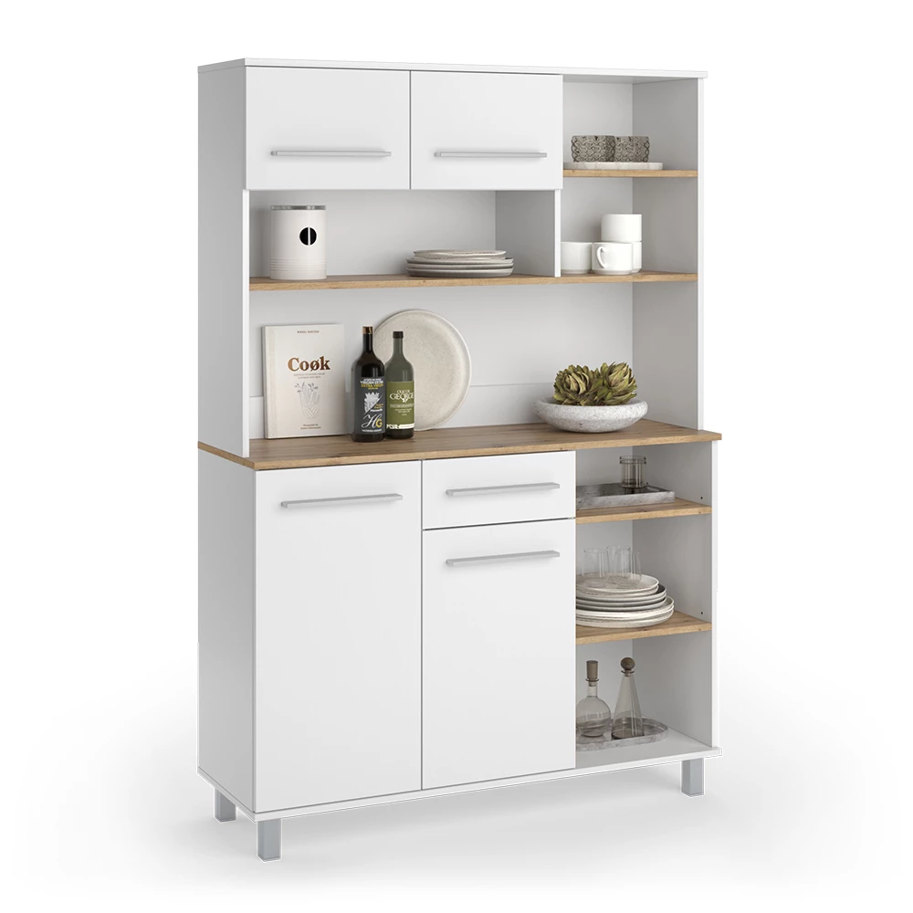 Buffet da cucina in Bianco on white background with decorative elements