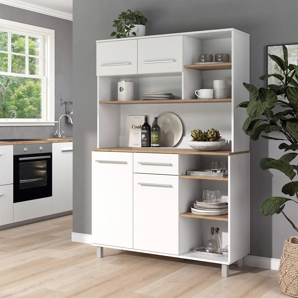 Buffet da cucina Pure Bianco/Rovere artigianale 120.2 x 177 cm Vicco