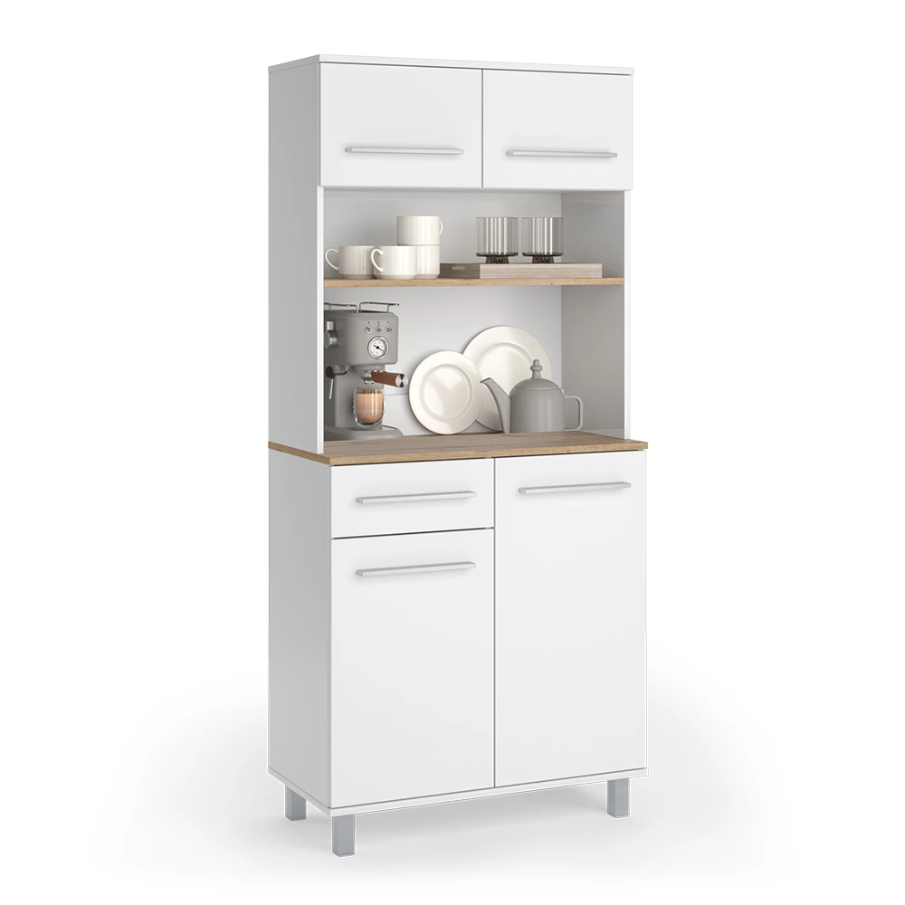 Buffet da cucina in Bianco on white background with decorative elements