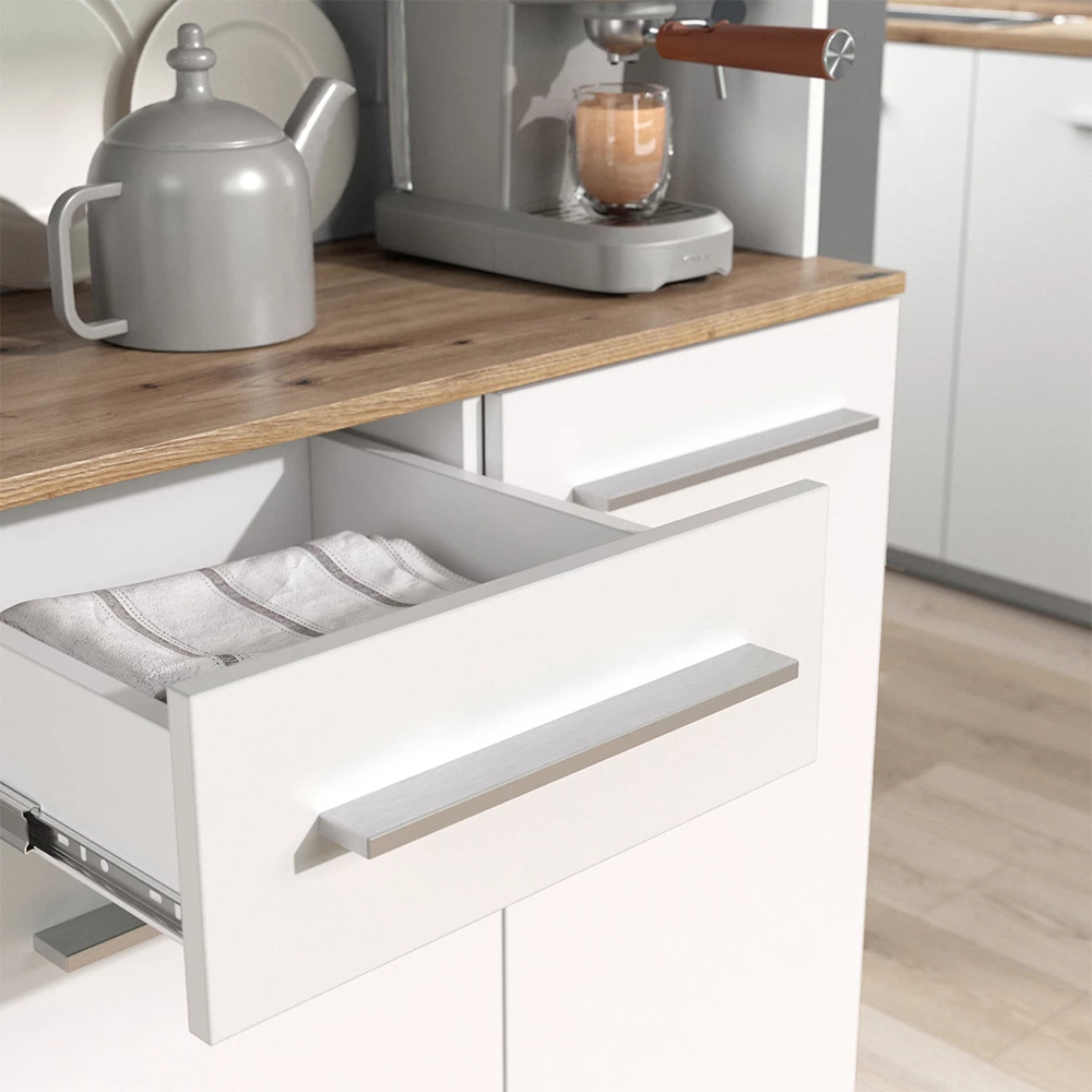 Close-up of Buffet da cucina in Bianco, showing texture/details