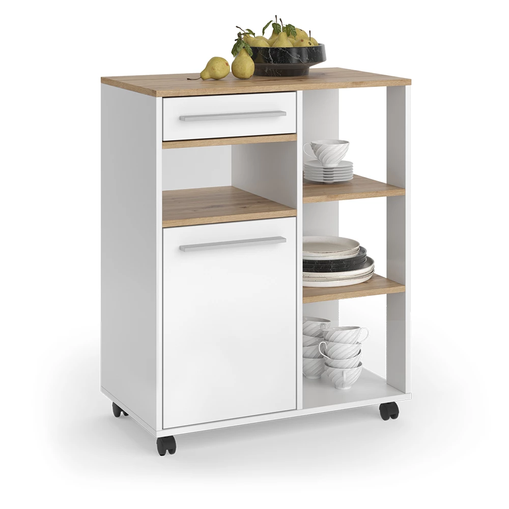 Buffet da cucina in Bianco on white background with decorative elements