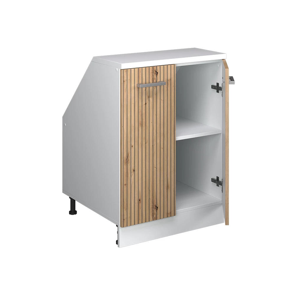 Dachschrägenschrank Rion Artisan-Eiche 60 x 81.6 cm mit 2 Türen, Schrankkorpus 60 cm Tiefe Vicco | Artisan-Eiche/Weiß | Schrank 60 cm Türen | T60