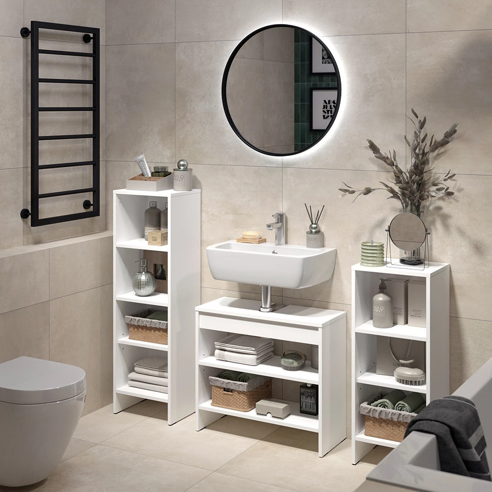 Set di mobili da bagno Karli Bianco 3 parti Vicco