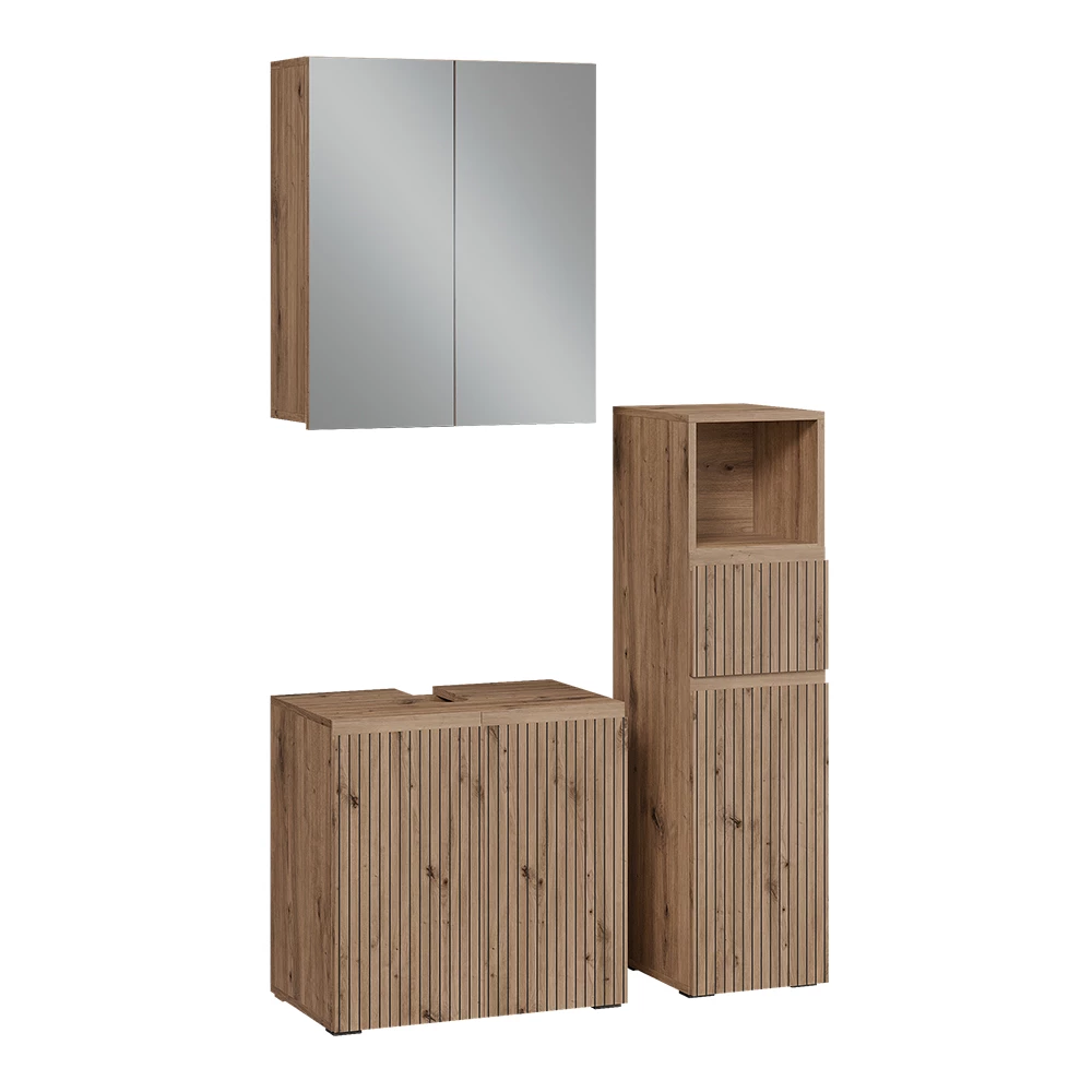 Set di mobili da bagno 3 pezzi in Artigiano on white background