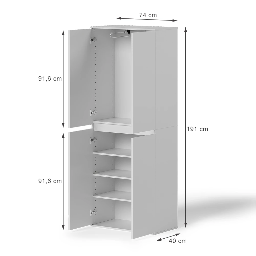 Closet in White on white background