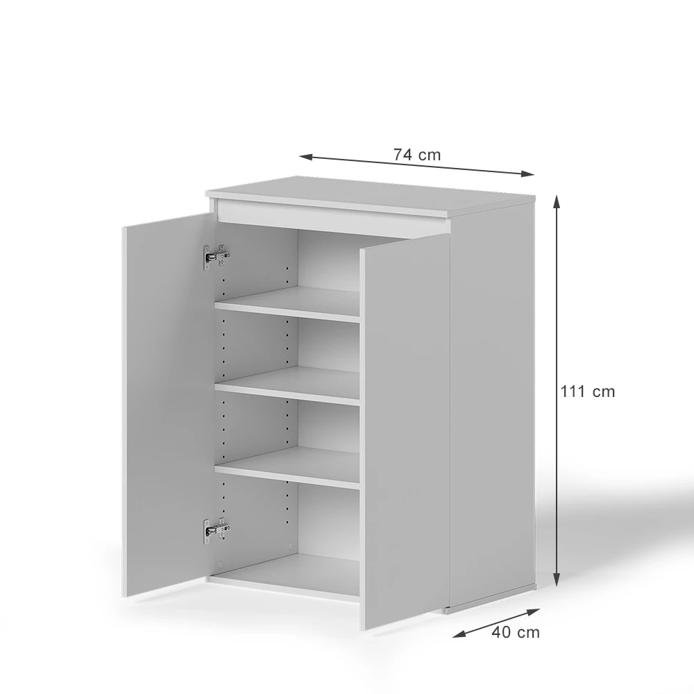 Comoda cu sertare in Alb on white background