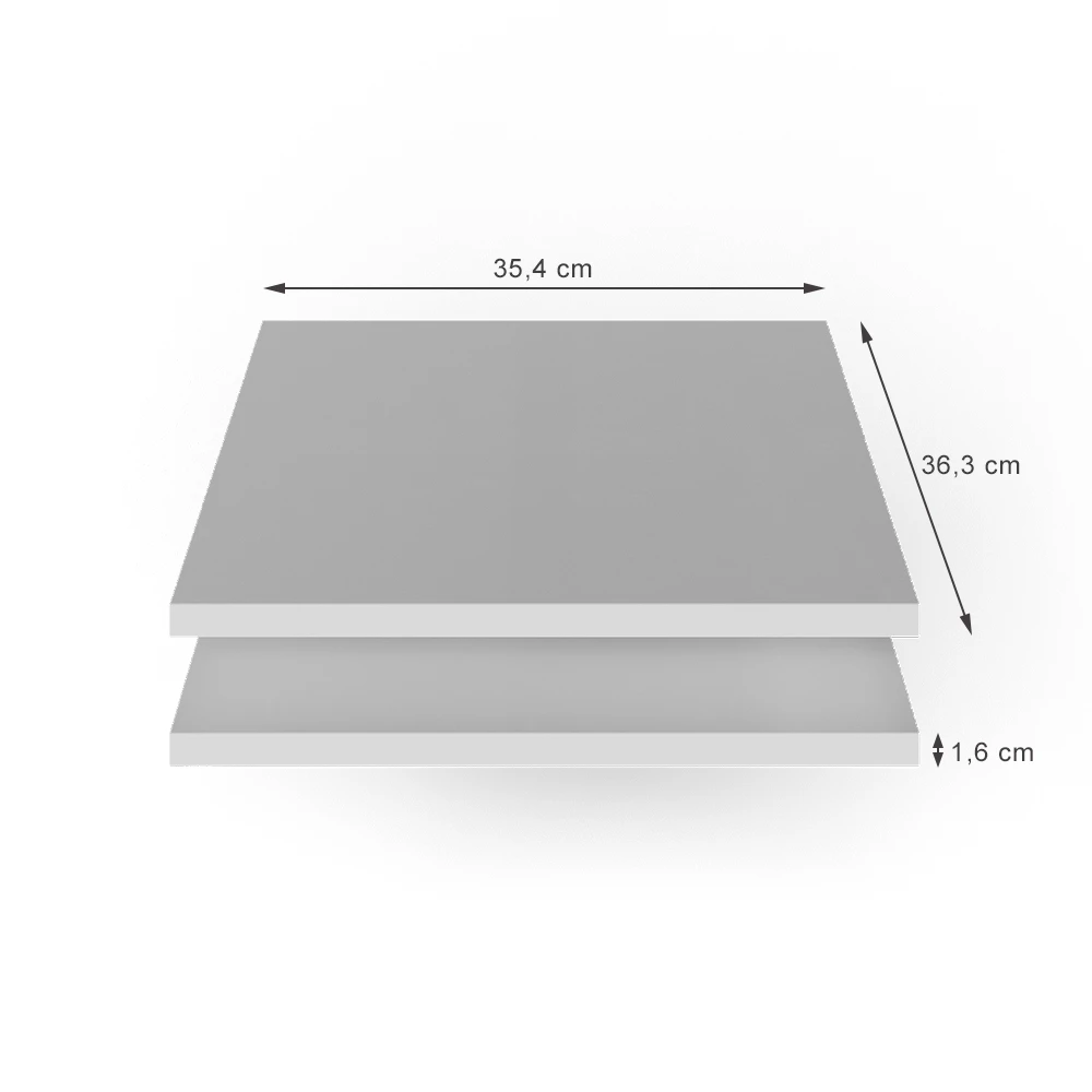 Legplank in Wit on white background with visible dimensions