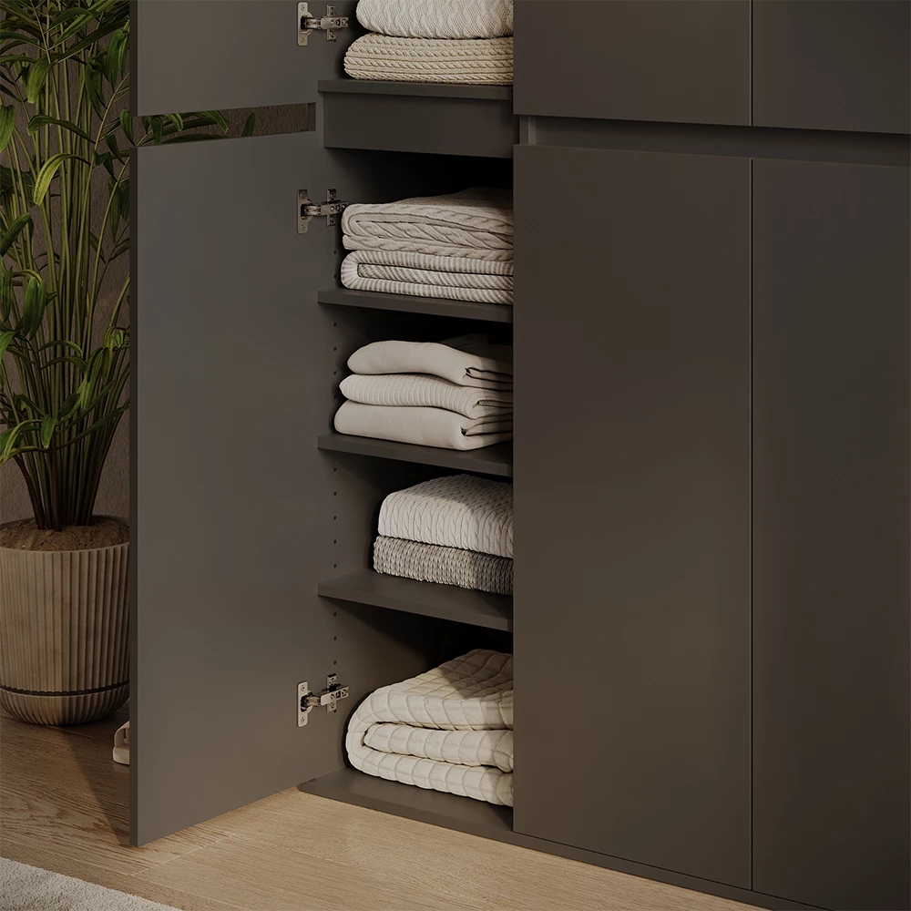 Tablette en Anthracite, présenté dans un décor ambiant avec décoration