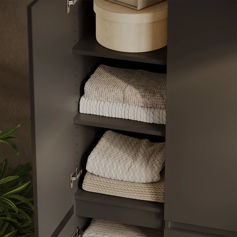 Gros plan de Tablette en Anthracite, montrant la texture/les détails