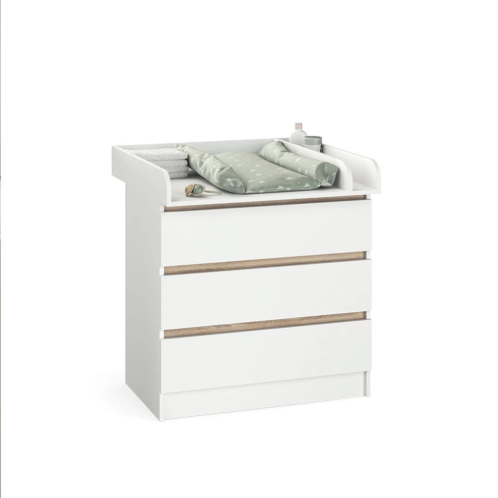 Commode in Wit on white background with decorative elements
