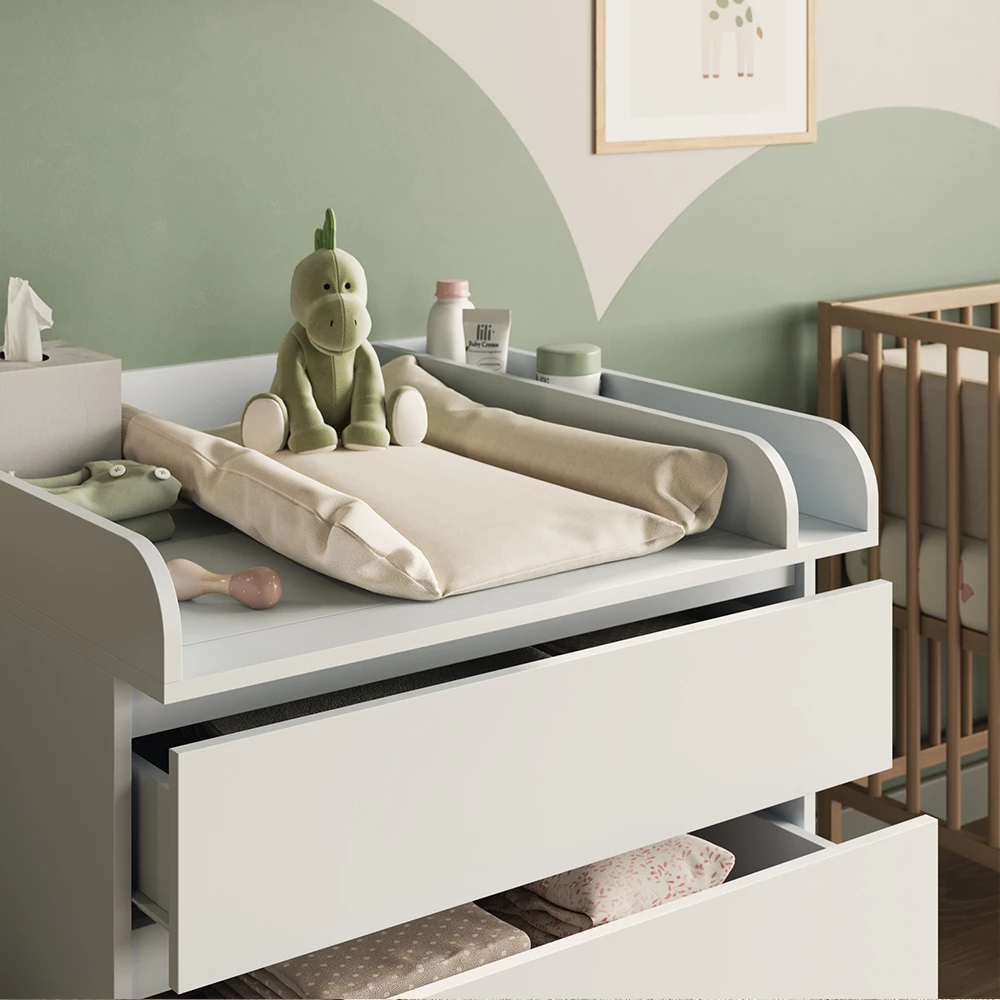 Close-up of Luiertafel in Wit, showing texture/details