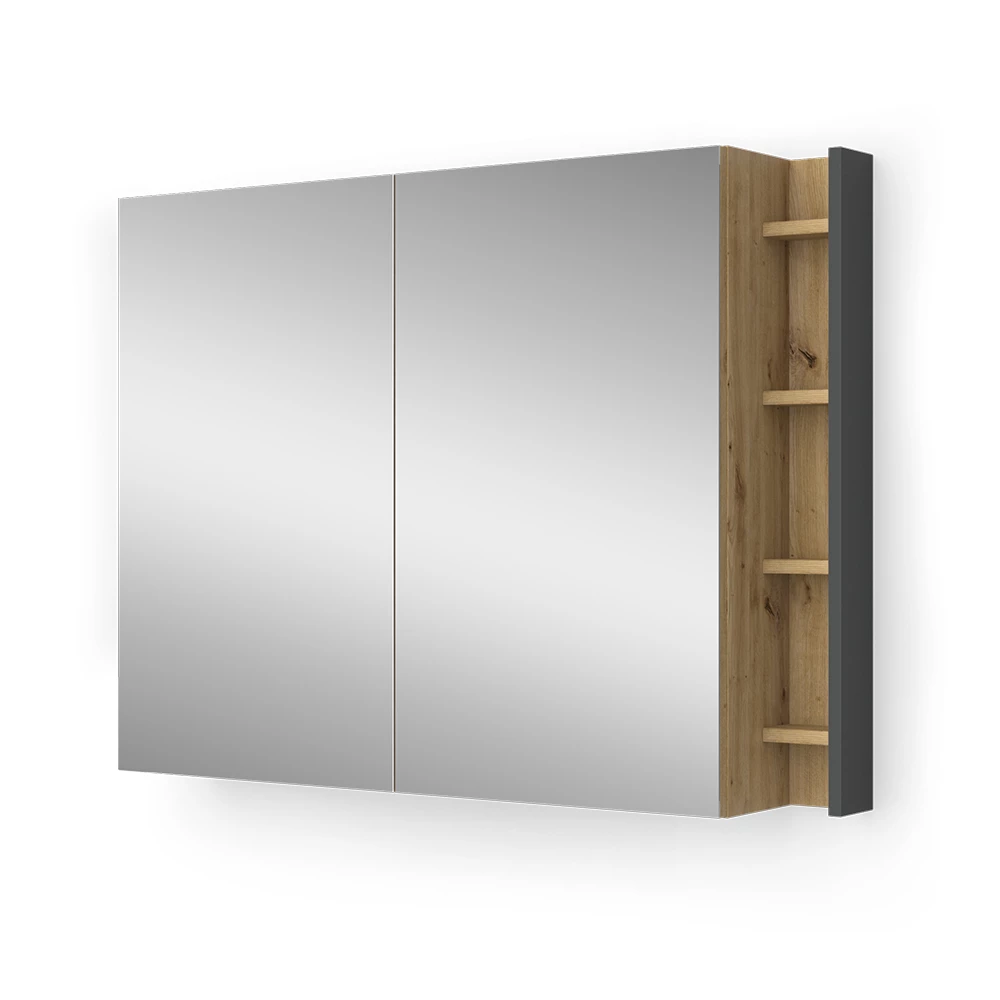 Specchio contenitore bagno in Antracite on white background