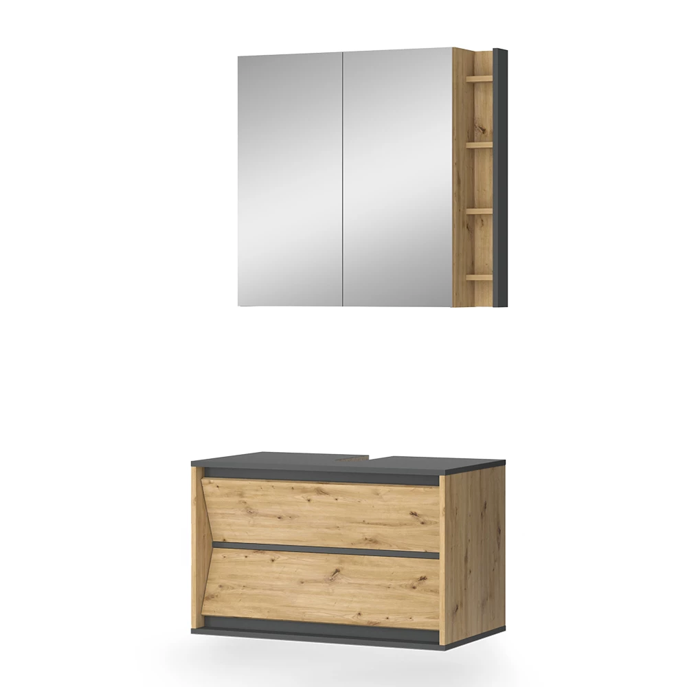 Set di mobili da bagno in Antracite on white background