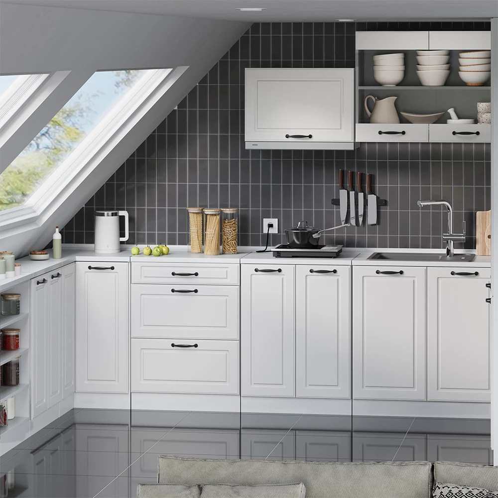 Meuble sous pente R-Line Blanc 40cm 4 compartiments, 60 cm de profondeur Vicco