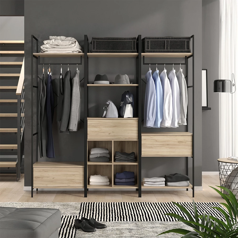 Garderobeset Enya Hout 60 x 180 cm 3 delen Vicco