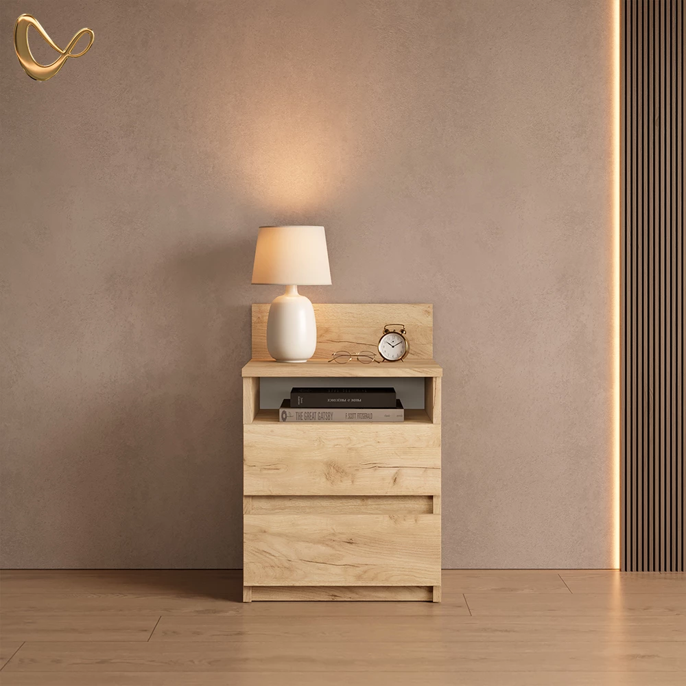 Nachttisch Roya Goldkraft Eiche 39.6 x 59.1 cm livinity®