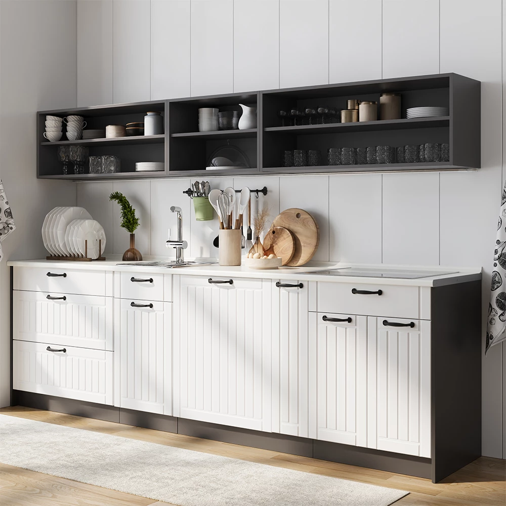 Apotheekkast Fame-Line Wit Landhuis/Antraciet 20 cm zonder werkblad Vicco