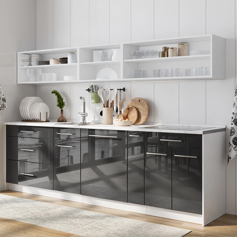 Apotheekkast Fame-Line Antraciet Hoogglans/Wit 20 cm zonder werkblad Vicco
