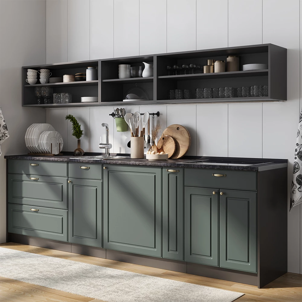 Apotheekkast Fame-Line Groen-Goud Landhuis/Antraciet 20 cm zonder werkblad Vicco
