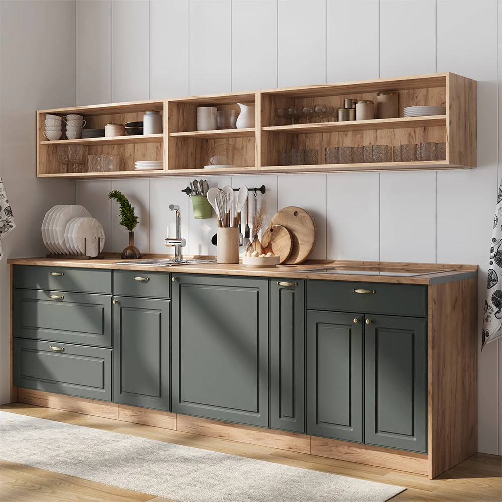 Apotheekkast Fame-Line Groen-Goud Landhuis/Goudkleurig Eiken 20 cm zonder werkblad Vicco