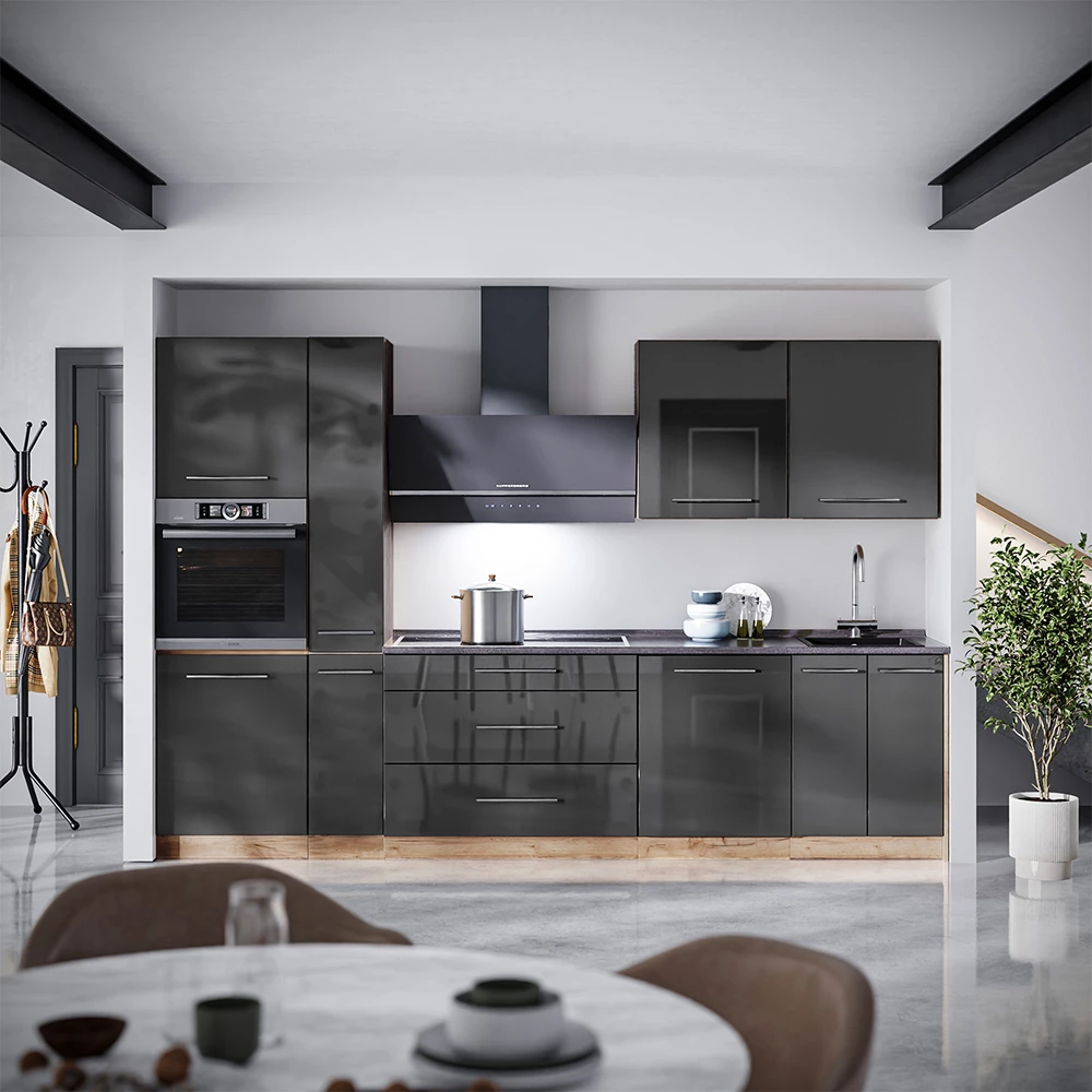 Pensile da cucina Fame-Line Antracite lucido/Rovere dorato 60 cm Vicco