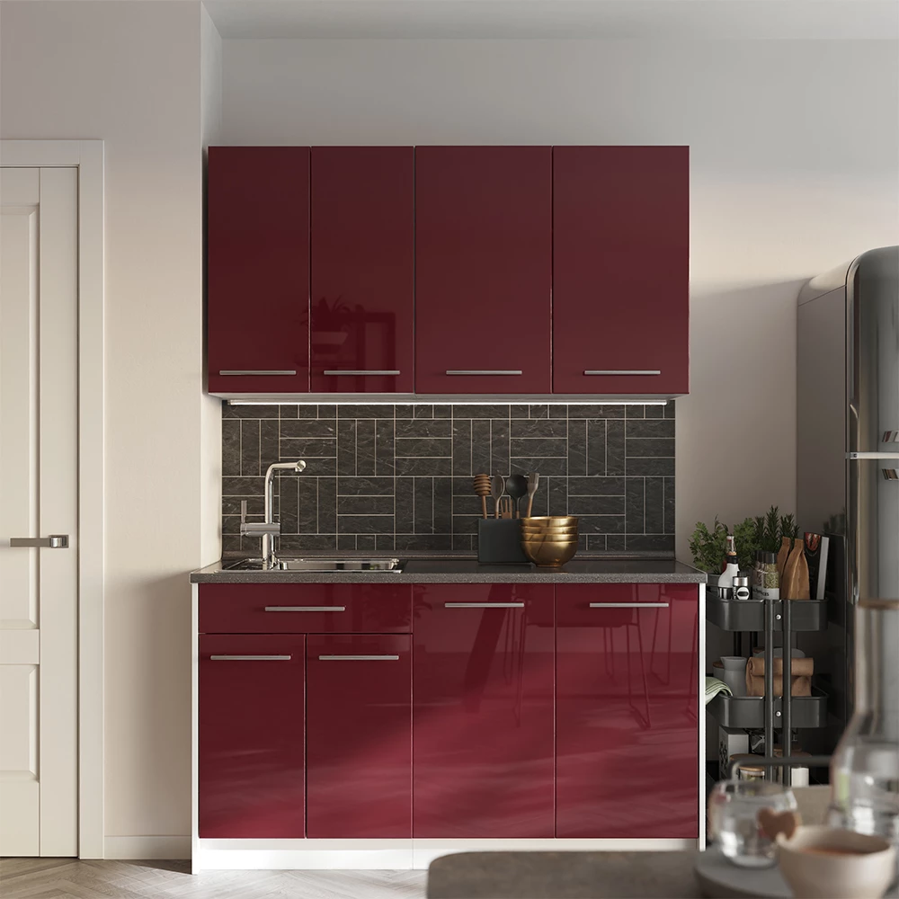 Hangkast Fame-Line Bordeauxrode hoogglans/Wit 80 cm Vicco