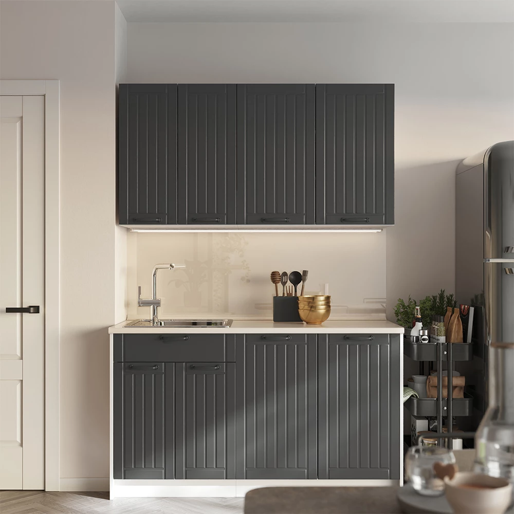 Unterschrank für Spüle/Kochfeld Fame-Line Dunkelgrau/Weiß 60 cm mit Schublade, ohne Arbeitsplatte Vicco | Dunkelgrau/Weiß | Kochfeld-Unterschrank 60 cm
