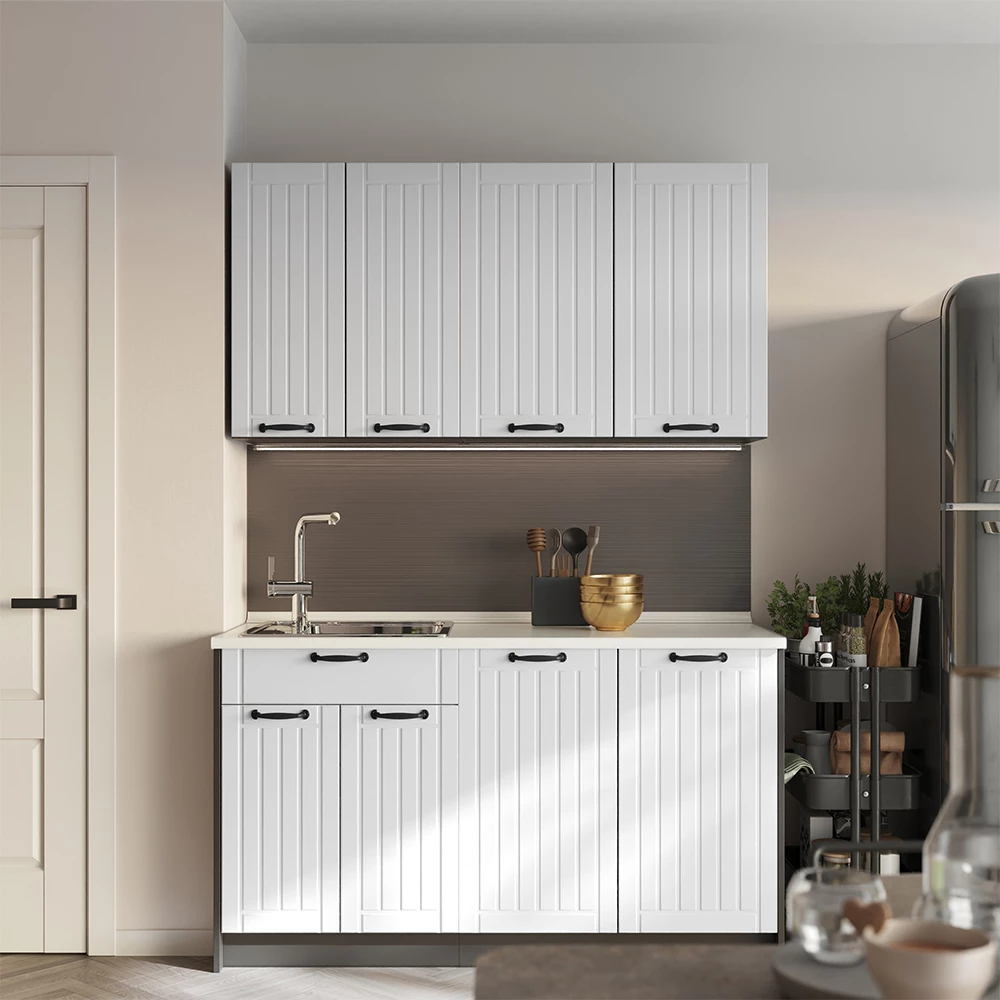 Elément haut de cuisine Fame-Line Blanc Haute brillance/Anthracite 80cm Vicco