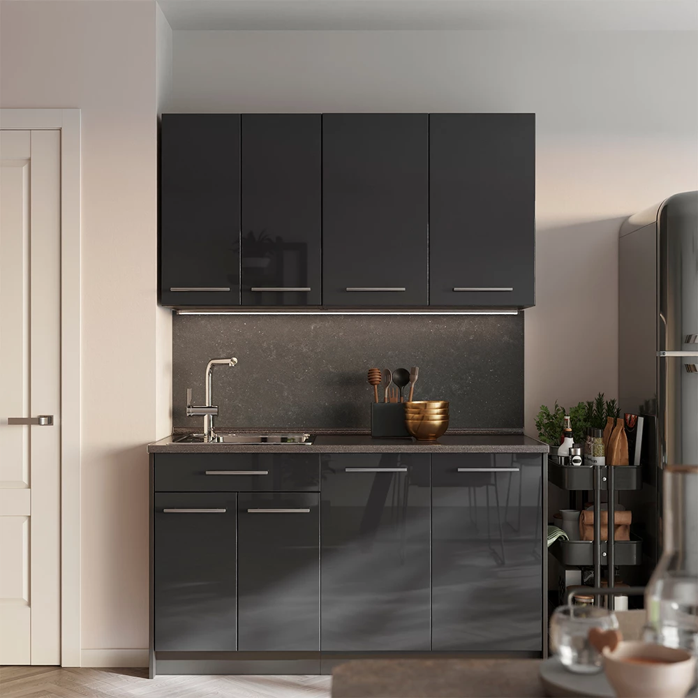 Hangkast Fame-Line Antraciet Hoogglans/Antraciet 80 cm Vicco