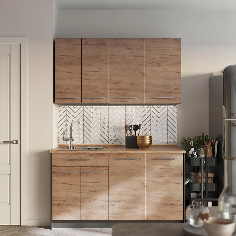 Elément haut de cuisine Fame-Line Chêne de force doré/Anthracite 80cm Vicco