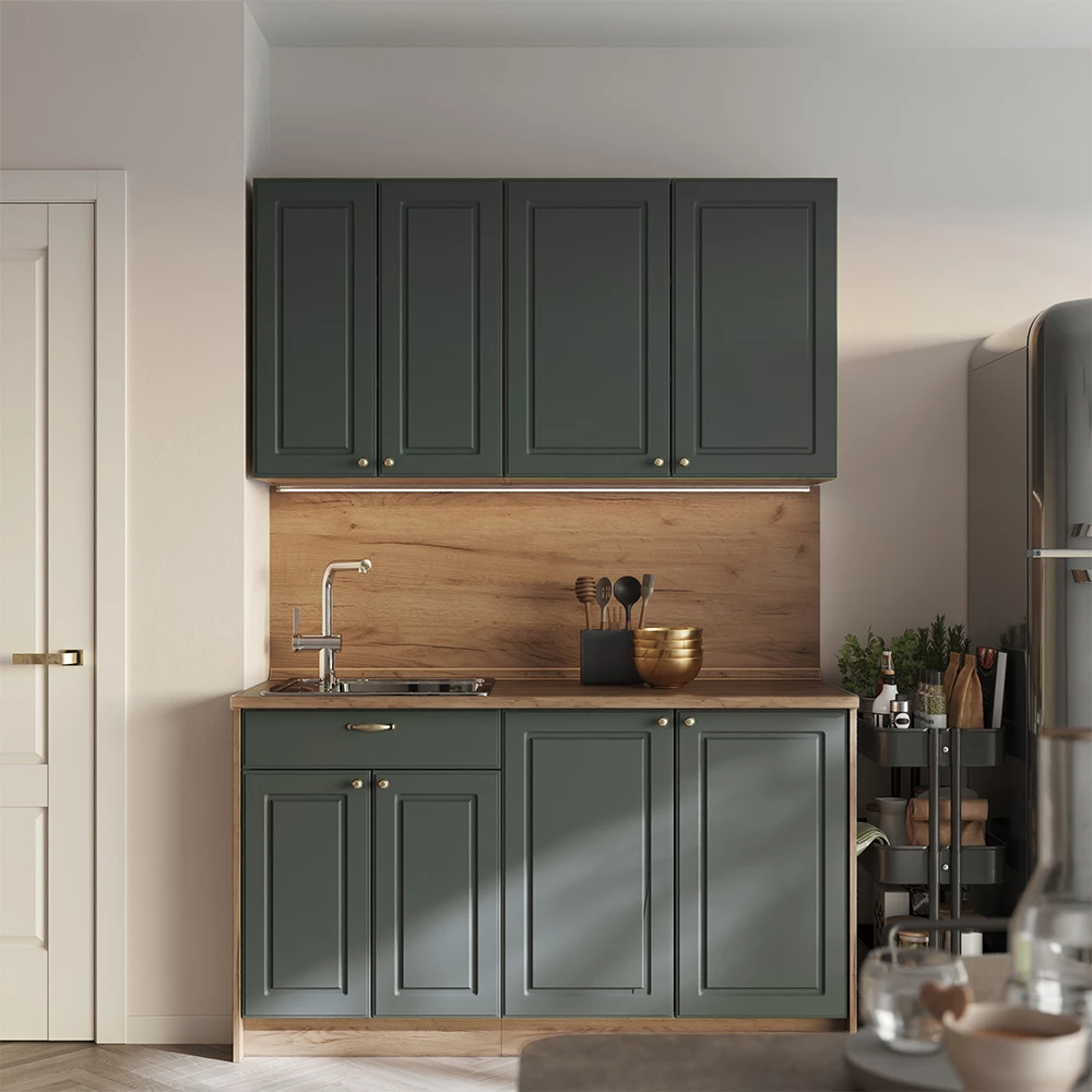 Hangkast Fame-Line Groen-Goud Landhuis/Goudkleurig Eiken 80 cm Vicco