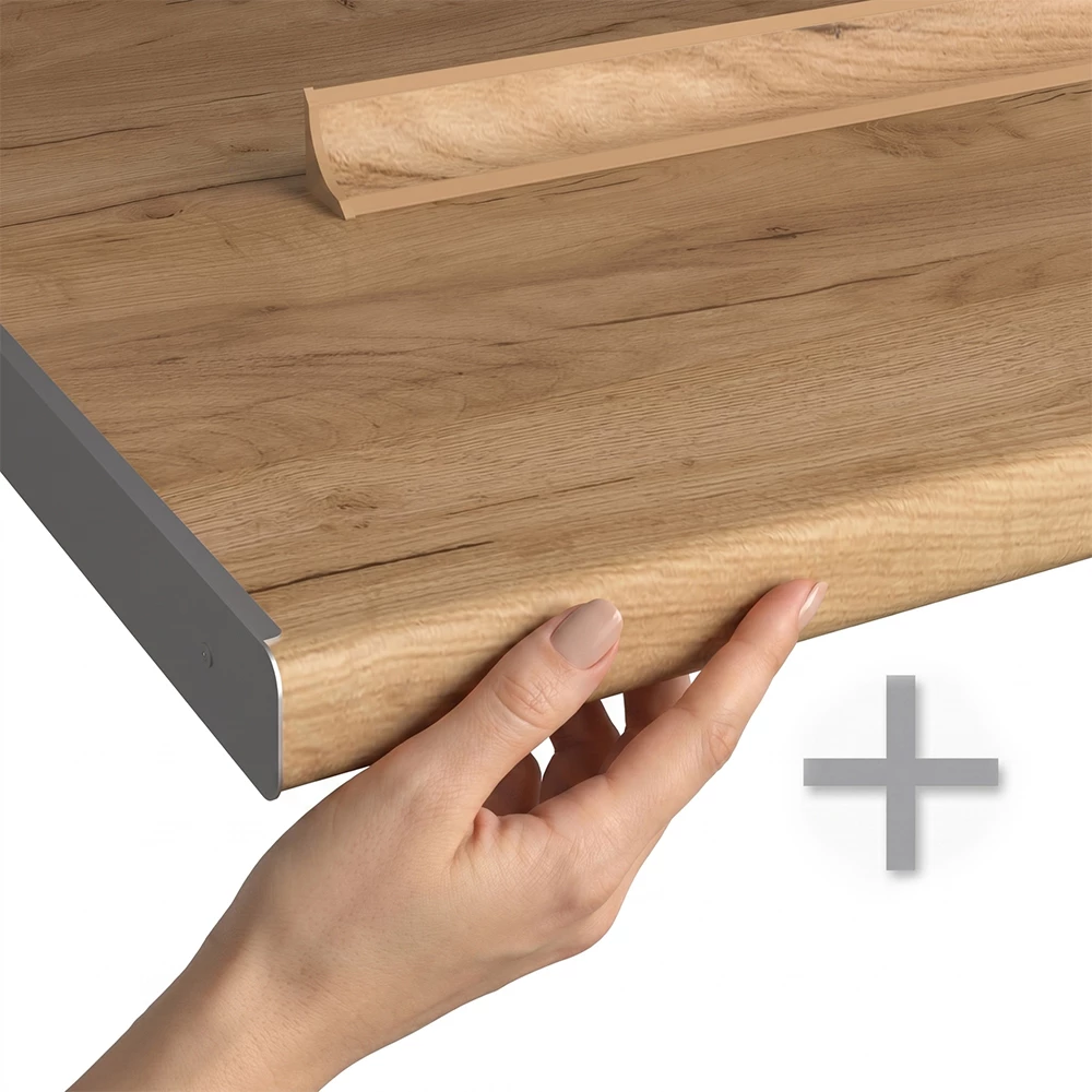 Eenpersoonskeuken Fame-Line Wit Landhuis/Antraciet 190 cm, WB Eik Vicco