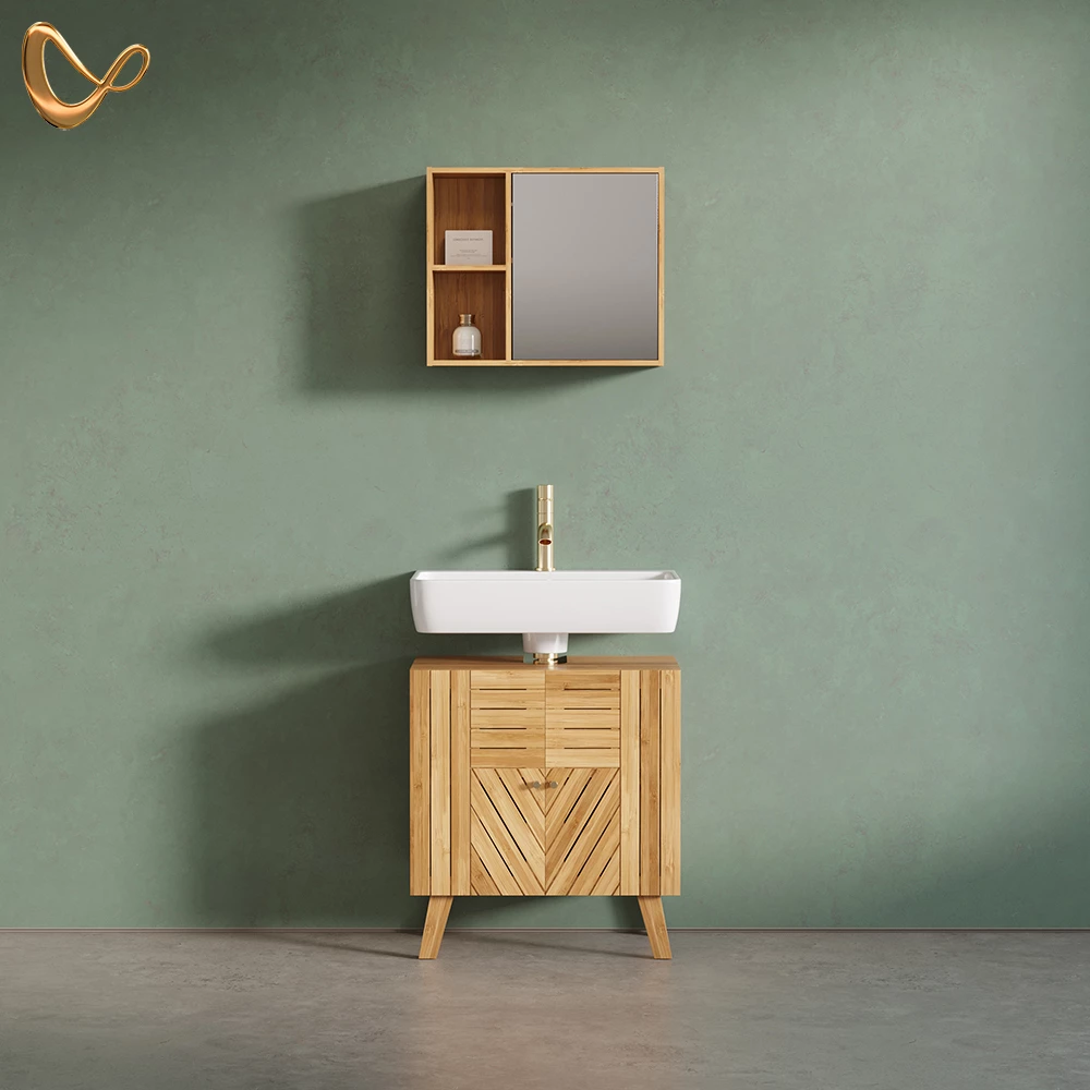 Badmöbel-Set Olona Bambus 2-teilig livinity®